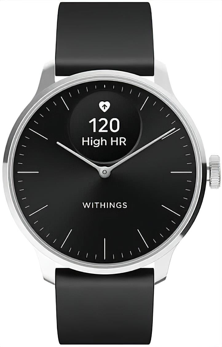 Withings ScanWatch Unisex-Uhr mit schwarzem Zifferblatt und schwarzem Silikonarmband