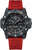 Luminox Automatik-Uhr mit schwarzem Zifferblatt und rotem Kautschukarmband