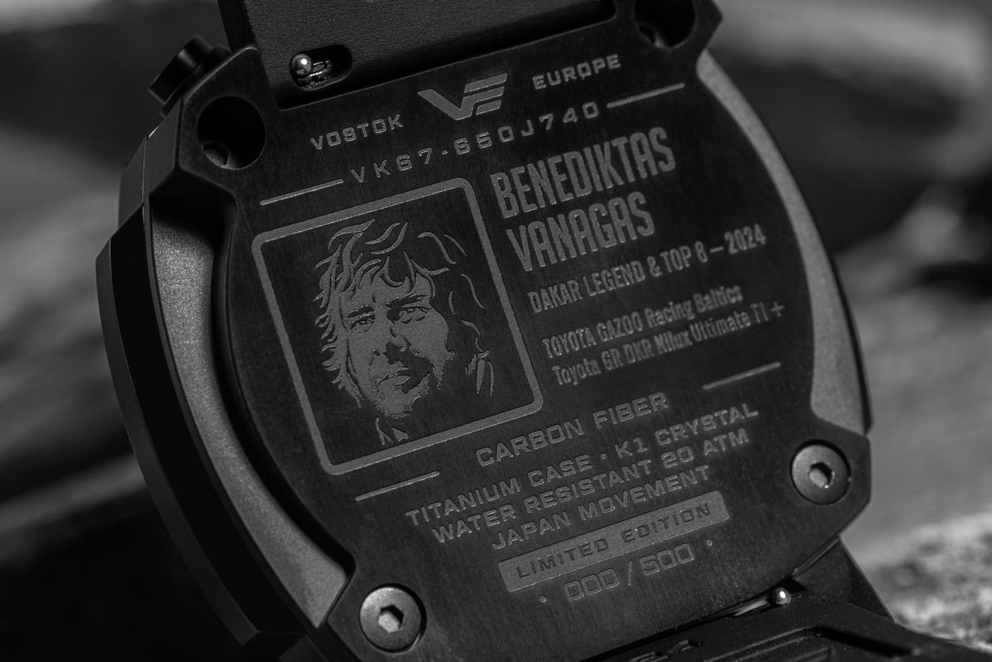 Vostok Europe Benediktas Vanagas Dakar VK67-650J740 Herren Uhr • Quarz Chronograph • Titan & Mineralglas