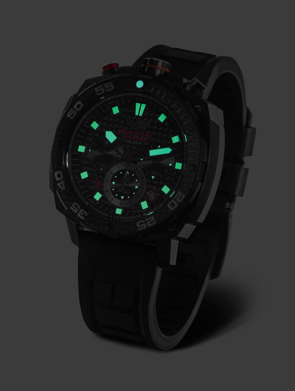 Vostok Europe Benediktas Vanagas Dakar VK67-650J740 Herren Uhr • Quarz Chronograph • Titan & Mineralglas