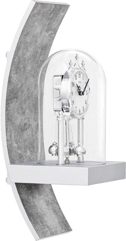 AMS Wanduhr 40x16x17 cm Holz • Elegantes Drehpendel • Hochwertiges Holzgehäuse