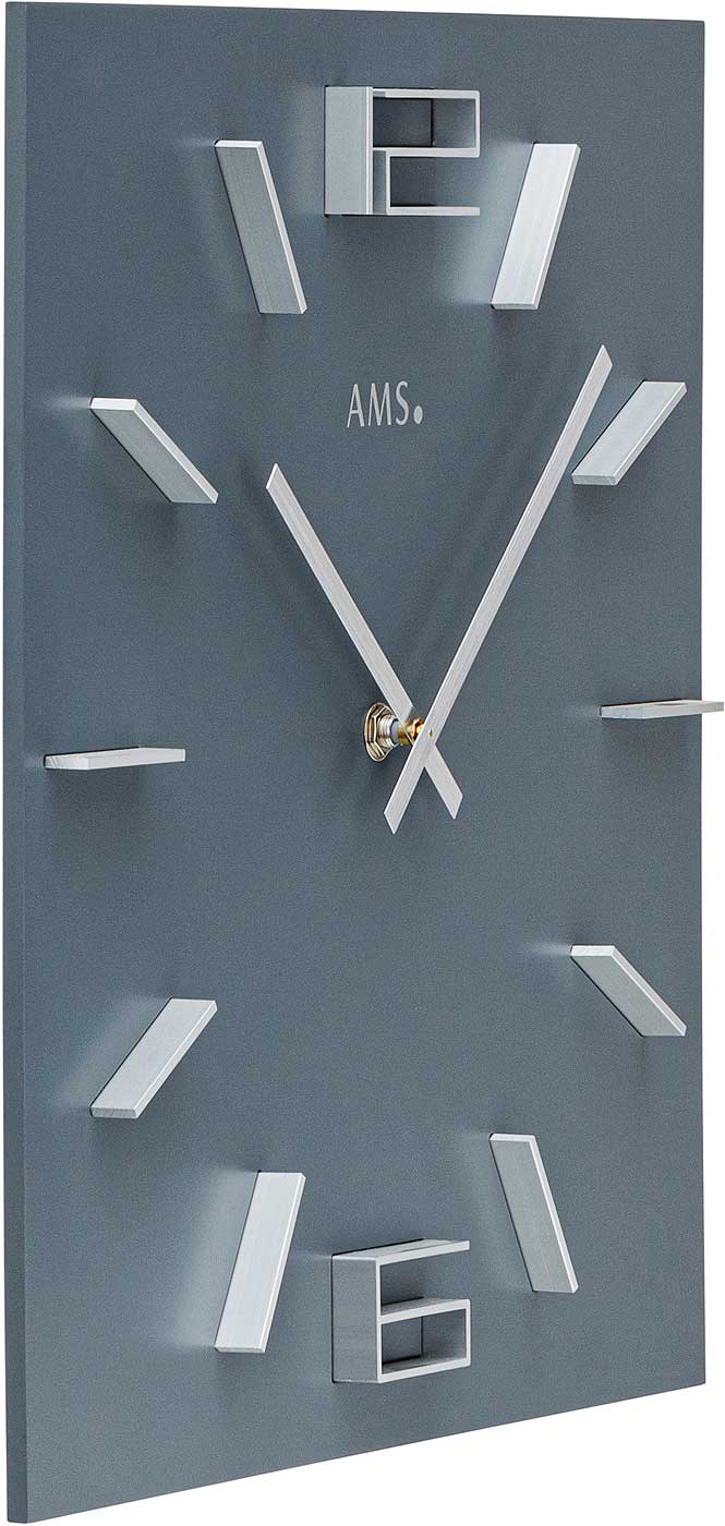 Wanduhr modern 34 cm x 34 cm x 4 cm - AMS Modell: 9594