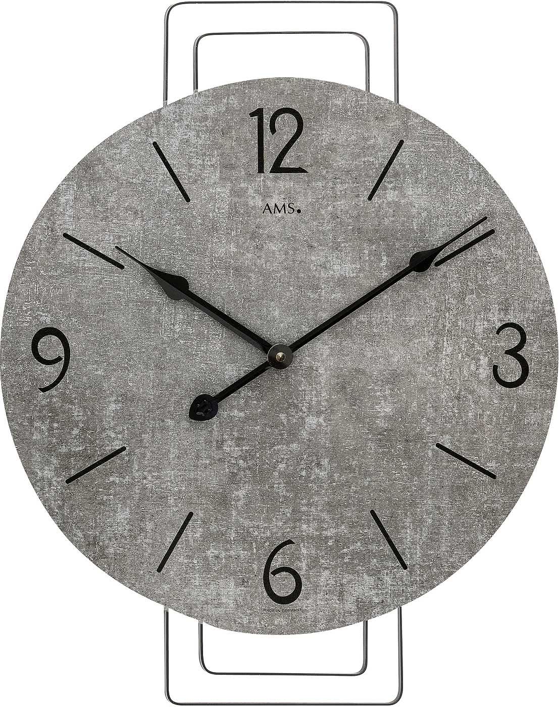 AMS Wanduhr 46x35x5 cm Holz • Quartz Uhrwerk • Modernes Design