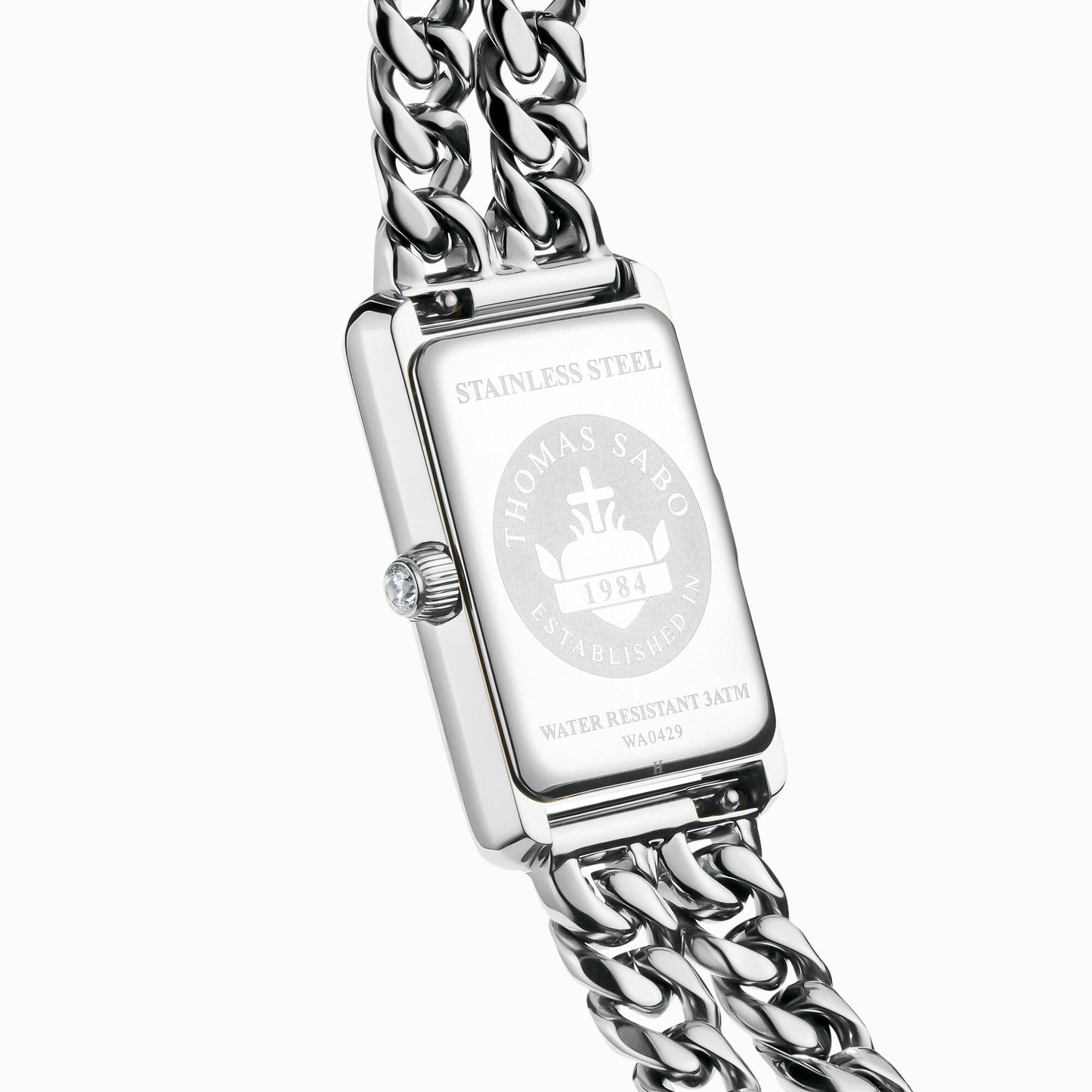 Damenuhr Zifferblatt weiß Strichindex Zirkoniasteine weiß-Thomas Sabo