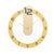 Wanduhr rund mit goldfarbenem Ring, 3D-Ziffer 12 und Metallzeigern auf hellem Blatt