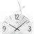 Wanduhr-Zifferblatt mit arabischen Zahlen, schwarzen Zeigern und AMS-Schriftzug