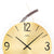 Wanduhr: goldfarbenes Zifferblatt mit schwarzen Zahlen, Zeigern und AMS-Logo