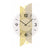 Wanduhr mit rundem weißem Zifferblatt, goldfarbenen Segmenten, schwarzen Zeigern und AMS