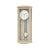 Wanduhr aus Eiche mit rundem Zifferblatt und sichtbarem Pendel im Rahmen