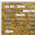 Nahaufnahme der LED-Wortanzeige einer Wanduhr, goldbrauner Hintergrund