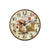 Wanduhr aus bedrucktem Mineralglas im Vintage-Design mit Blumenmotiv und Ziffern