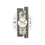 Wanduhr mit Holzdekor und Naturstein-Optik, römischen Ziffern und facettiertem Mineralglas