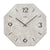 Wanduhr mit grauem Zifferblatt, Ziffern 1–12, Zeigern und AMS.-Logo