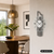 Wanduhr an der Wand: anthrazitfarbener Holz-Alu-Rahmen, Facetten-Mineralglas, AMS.