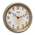 Wanduhr mit rundem Messingrahmen, weißem Zifferblatt und schwarzen Zeigern, Hermle