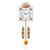 Wanduhr mit Blumen-Dekor, römischem Ziffernblatt und goldenen Pendelgewichten