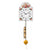 Wanduhr mit Blumen-Zifferblatt, Holzgehäuse und goldenem Pendelgewicht