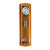Wanduhr aus Holz mit rundem Zifferblatt und Metallpendeln, braunes Gehäuse mit Glasfenster