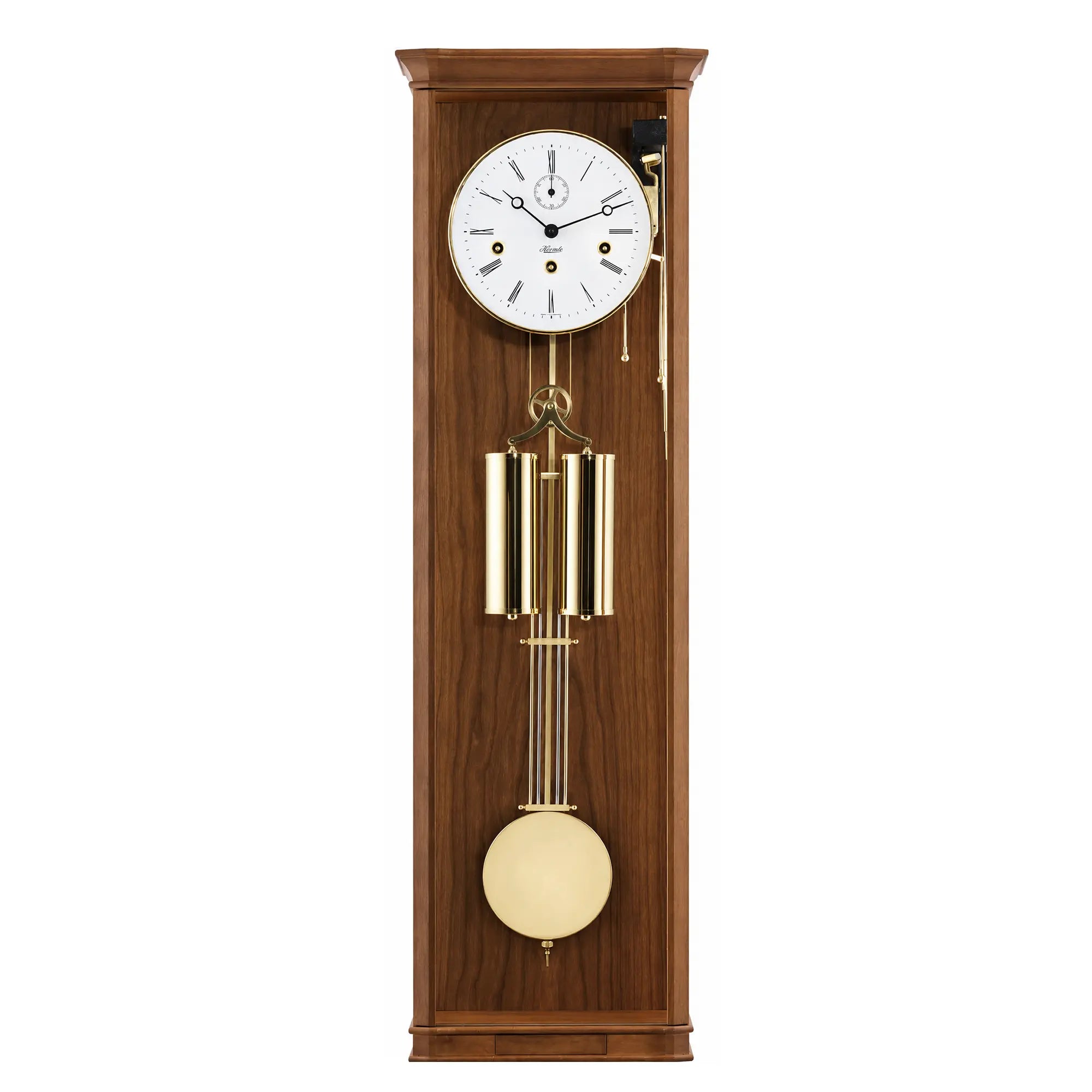 Hermle Wanduhr 87,5x25x13,5 cm Holz • Westminster Gong • Mechanisches Uhrwerk