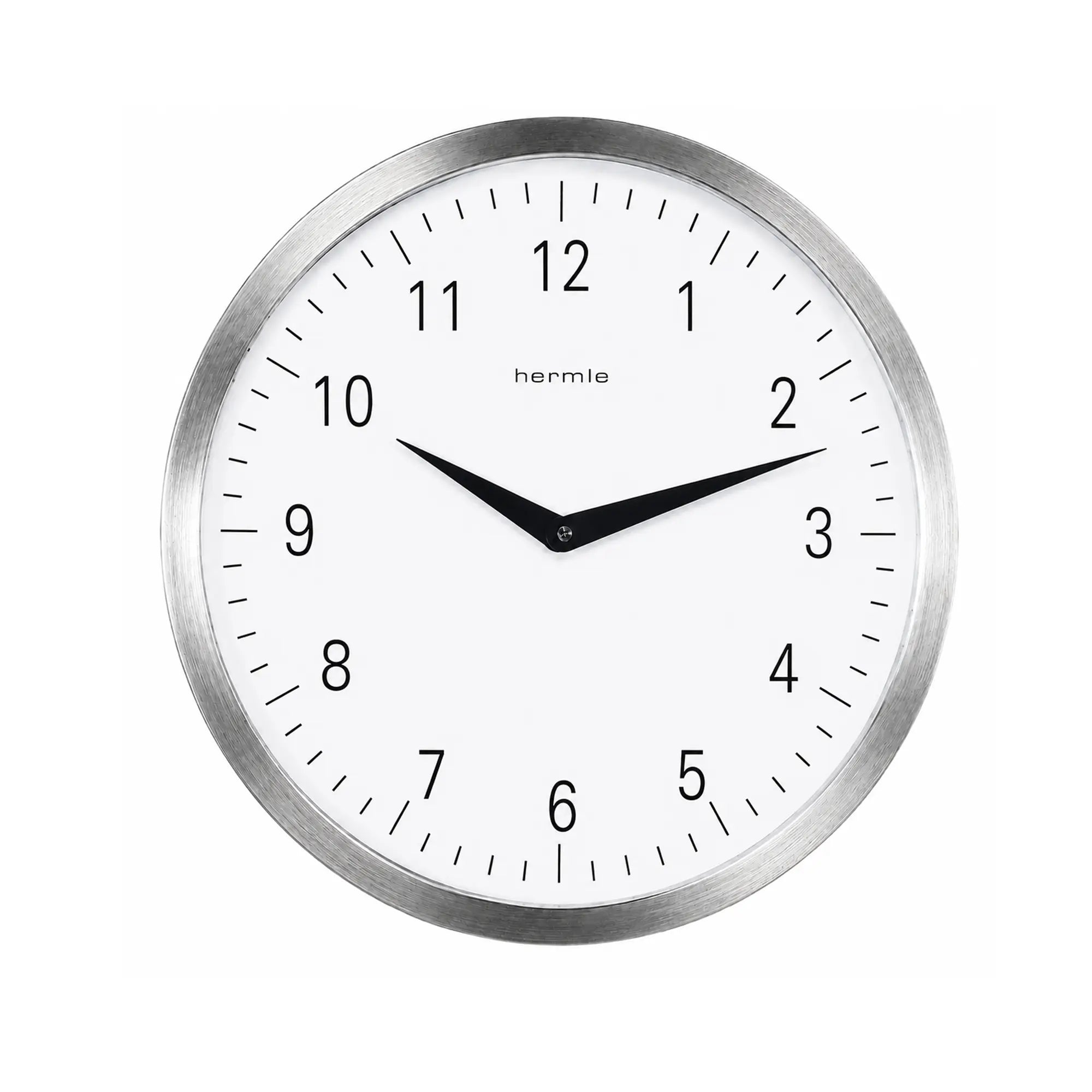 Hermle Wanduhr 30 cm Ø Edelstahl • Made in Germany • Geräuschloses Quarzwerk