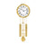 Messing-Wanduhr mit rundem Zifferblatt und goldenen Kettenpendeln, römischen Zahlen