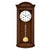 Holzwanduhr mit rundem Zifferblatt und goldener Pendelstange