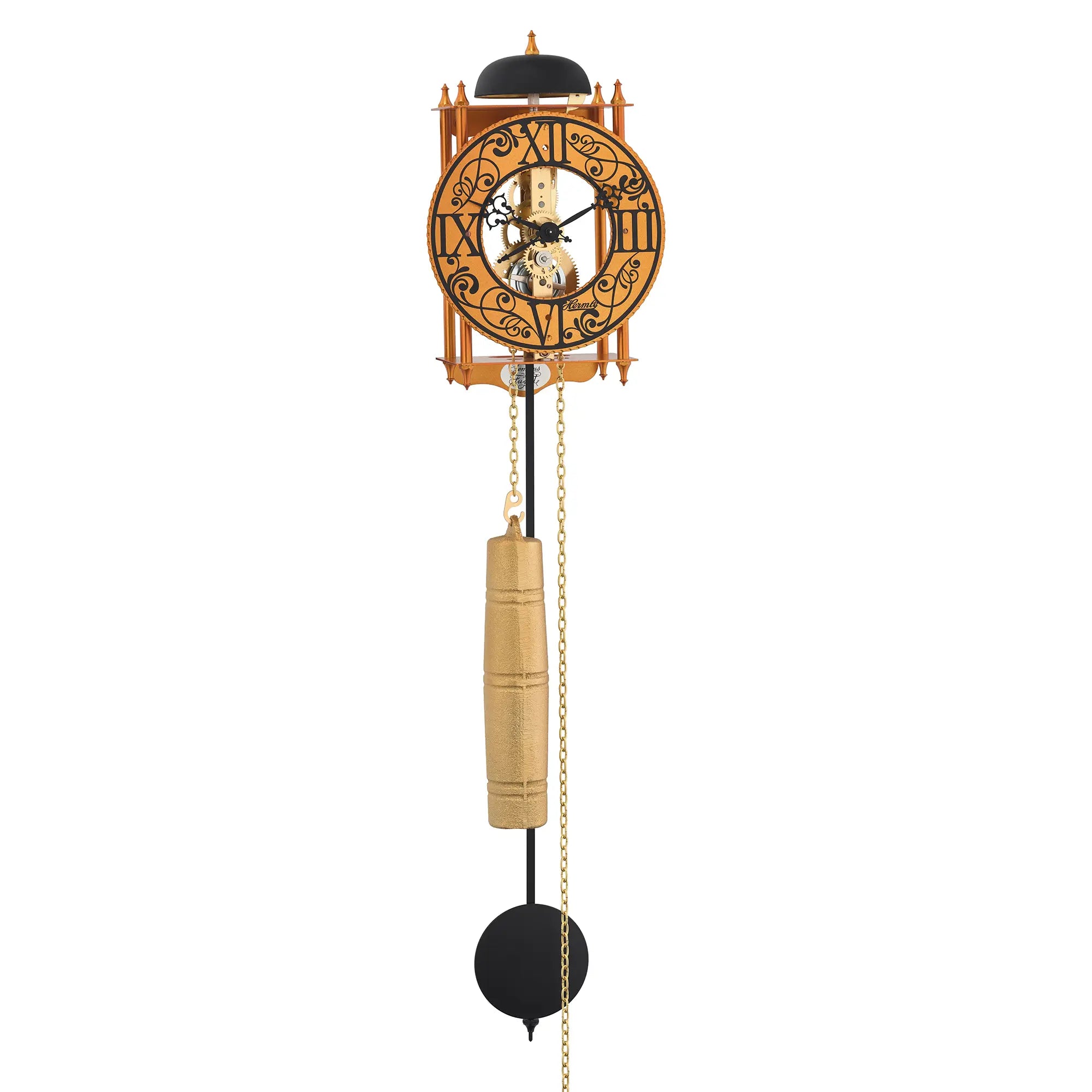 Hermle Wanduhr 62x15x10 cm Metall • Mechanisches Uhrwerk • Glockenschlag