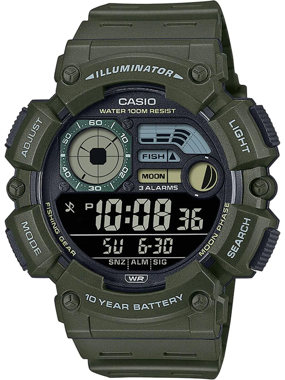 Casio Collection WS-1500H-3BVEF Uhr • 10 Jahre Batterie • Fishing Timer