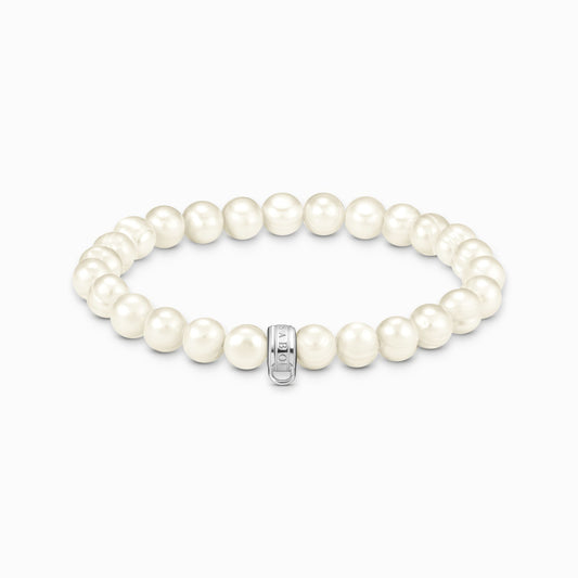 Thomas Sabo Bead-Armband Modell: X0293-082-14-L19 mit weißen Süßwasserzuchtperlen und ringförmiger Öse für Charms #1