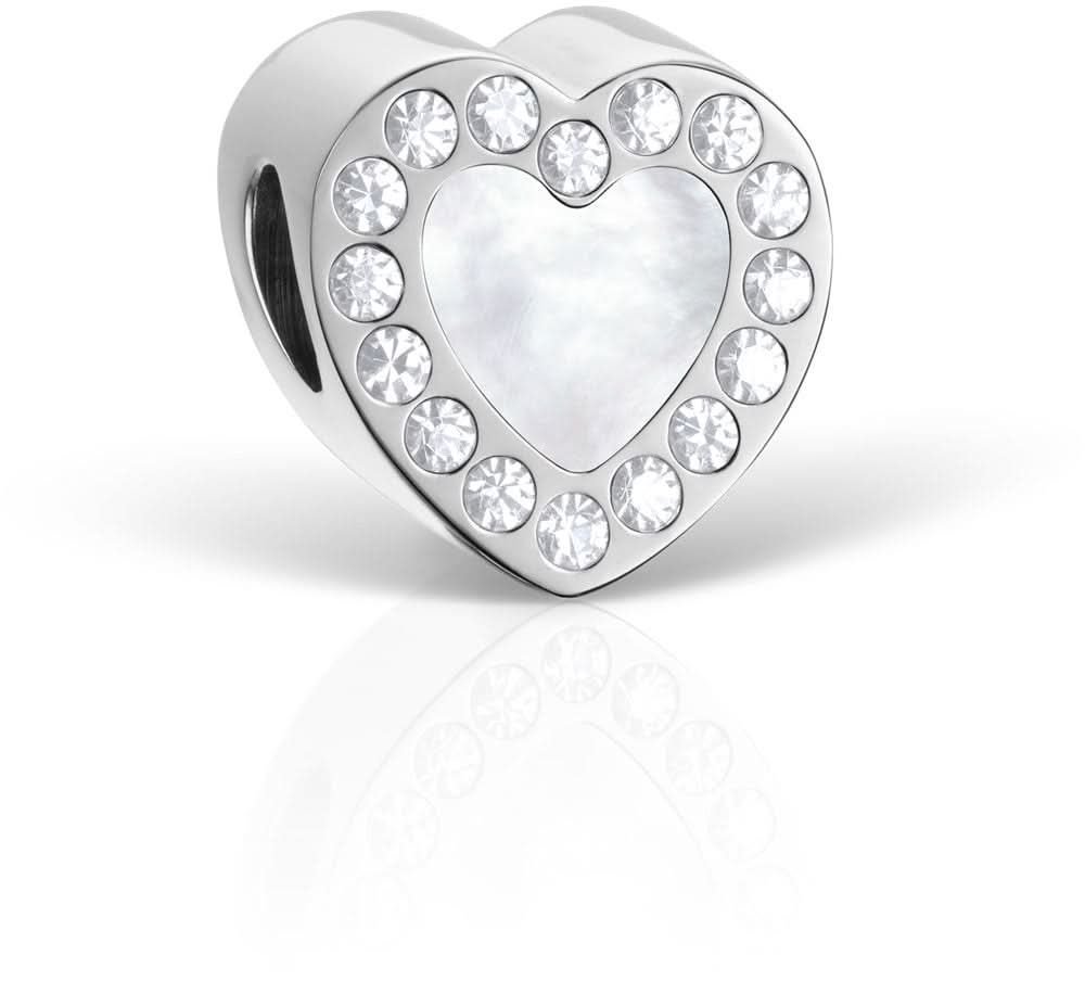 Bering YourHeart-1 Herz-Charms aus Edelstahl mit Strass