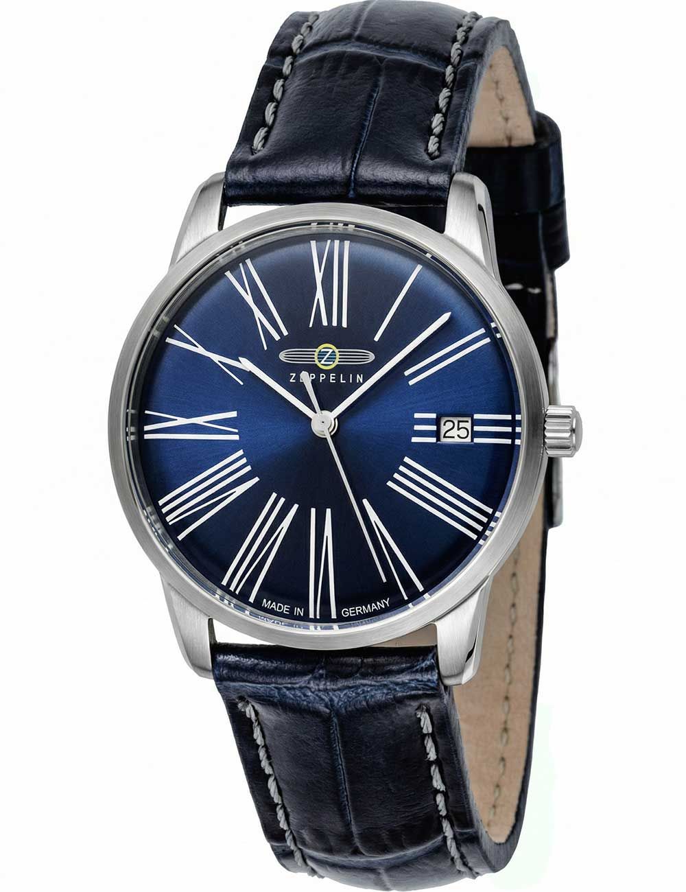 Zeppelin Flatline 8345-3 Herren Armbanduhr • Quarzwerk • Schlichtes Bauhaus-Design