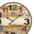 Wanduhr-Zifferblatt im Detail: AMS-Schriftzug, schwarze Zeiger und große aufliegende Zahlen