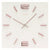 Wanduhr mit weißem Zifferblatt, roséfarbene Marker und Zeiger, AMS-Logo
