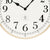 Wanduhr-Ziffernblatt mit Funk-Logo, schwarzen Zahlen, Zeigern und Messingrand