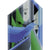 Blaue Wanduhr mit Delfin-Illustration, schwarze Zeiger und Uhrziffern 12 und 3