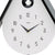 AMS Wanduhr Ziffernblatt Nahaufnahme, schwarze Zeiger und Kuckucksmotiv im Kreis