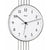 Wanduhr-Zifferblatt mit römischen Zahlen, schwarzen Zeigern und feinen Minutenstrichen