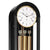 Standuhr-Zifferblatt mit goldener Einfassung, schwarze Seitenteile und goldene Pendelstäbe