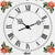 Nahaufnahme Wanduhr-Zifferblatt mit Blumenrand, römischen Ziffern und Zeigern