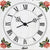 Wanduhr-Zifferblatt mit römischen Ziffern, schwarzen Zeigern und Rosen-Dekor