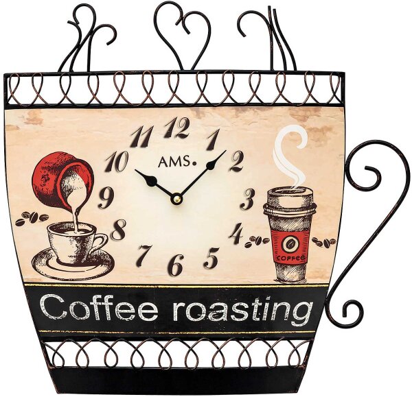 Wanduhr modern bedrucktes Zifferblatt - AMS Modell: 9533