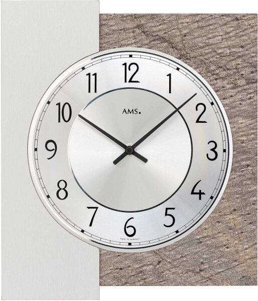 Wanduhr modern Holz 25 cm x 29 cm x 5 cm - AMS Modell: 9580