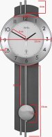 Funkpendeluhr Modern Anthrazit - AMS Modell: 5266A