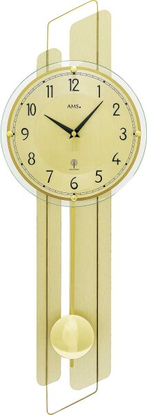 moderne Pendeluhr mit Almheu-Einlage - AMS Modell: 5329