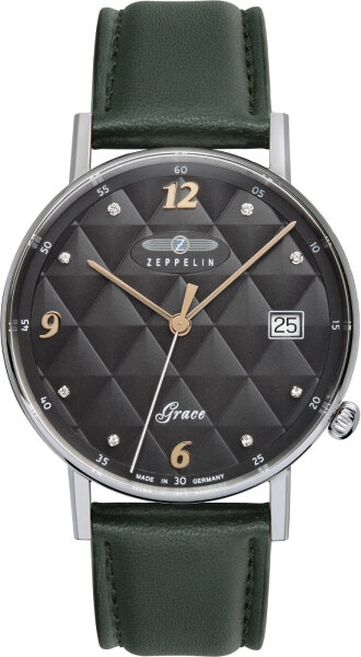 Damenuhr Veganes Lederarmband Schweizer Quarzwerk - Zeppelin Modell: 74412_n