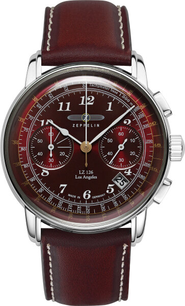 Herrenuhr, Los Angeles Chronograph Bordeaux - Zeppelin Modell: 7614-6