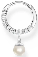 Einzel Kreole mit Steinen und Perlen Anhänger