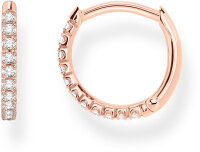 Einzel Kreole mit Steinen - 750 Roségold Vergoldung