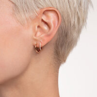 Einzel Kreole mit Steinen - 750 Roségold Vergoldung