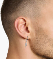 Kreolen mit Schlangen und Schwert Anhänger - 925 Sterlingsilber geschwärzt